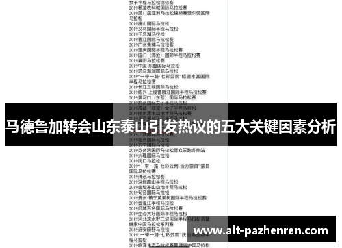 马德鲁加转会山东泰山引发热议的五大关键因素分析